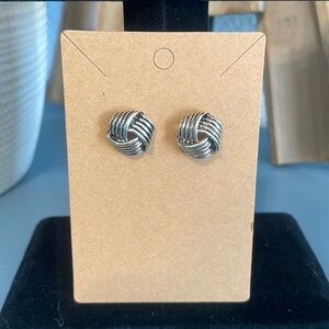 Antiqued silver “Infinity Knot” earrings